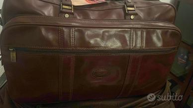 borsone viaggio cuoio grasso con rotelle
