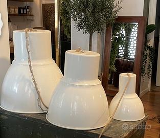 Tris di Lampade Industriali Vintage
