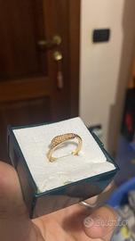 Anello in acciaio placato in oro con serpente