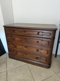 Comò 4 cassetti colore noce 