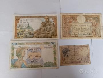 Lotto banconote franchi francesi. 