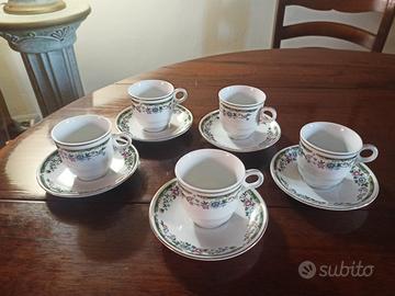 5 tazzine fine porcellana vintage 