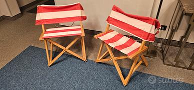 Sedie vintage in legno e tessuto brevettate A.R.S.