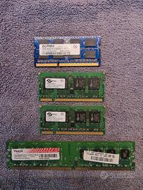 Lotto banchi ram per portatili ecc