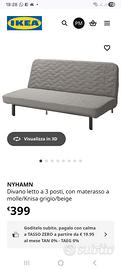 Divano letto matrimoniale IKEA apertura a libro