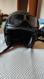 Casco Carburo retro con occhiali