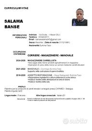 Corriere - Magazziniere - Manovale