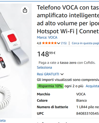 Telefono anziani 4G Braccialetto SOS Hotspot NUOVO