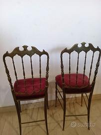 Sedie Chiavari in ottone anni '50