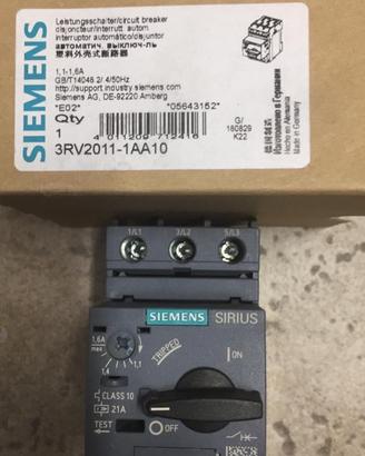 Interruttore automatico Siemens SIRIUS 3RV2011-1AA
