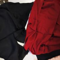 tessuto in puro Lino color Bordeaux e nero