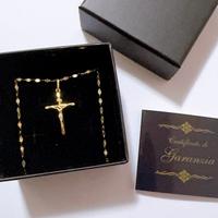 Collana con croce in oro giallo 18kt 750 unisex