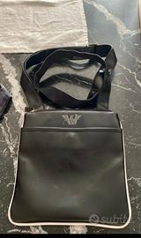 Borsello uomo Armani Jeans nero bianco tracolla