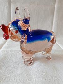 Scultura fermacarte coniglietto in vetro di Murano