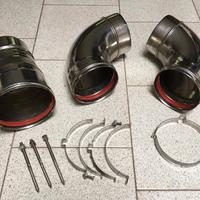 Curva 130 riduzione 150-130 inox cappa stufa