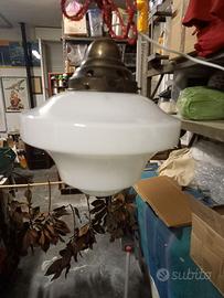 lampada in vetro opalino anni 40/50