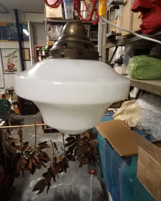 lampada in vetro opalino anni 40/50