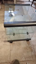 Tavolino Cristallo e acciaio Gallotti & Radice