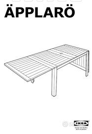 Set IKEA ÄPPLARÖ tavolo allungabile + 4 sedie
