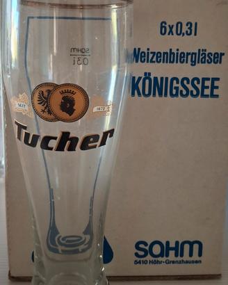 6 bicchieri da  birra TUCHER  vintage anni 90