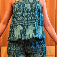tuta jumpsuit corta arricciata 