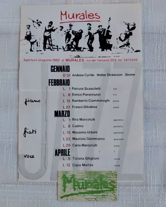 Murales Jazz Club Roma 1983 - Locandina + Tessera