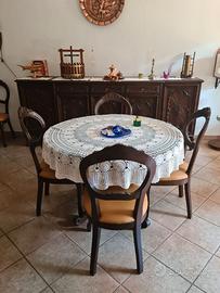 Soggiorno in noce e pelle