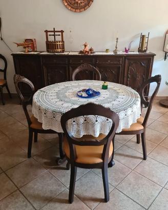 Soggiorno in noce e pelle