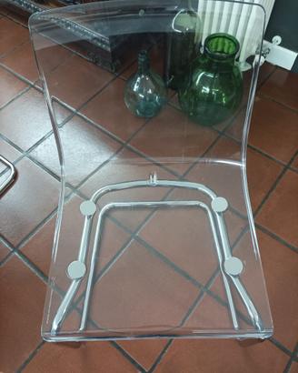 Sedia, trasparente/cromato IKEA mod. Tobias