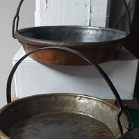 2 padelle rame  vecchio