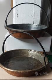 2 padelle rame  vecchio