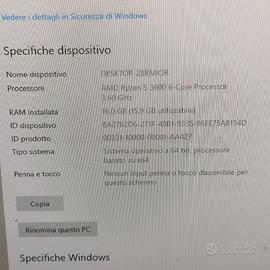 PC FISSO. AMD RGTX  770yzen 5 3600 6-Core  RAM  16