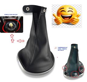 Cuffia Nera Leva Cambio Cornice Cromata Compatibil