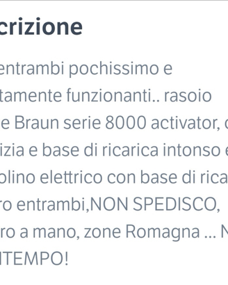 Spazzolino elettrico e rasoio Braun originali