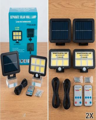 Set 2 Lampioni / Faretti Solari 120 LED