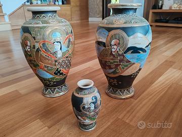 Coppia vasi cloisonné cinesi + vaso piccolo