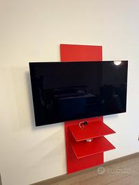 Porta tv design rosso in vetro PontiTerenghi