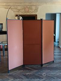 paravento in tessuto e legno d'inizio secolo