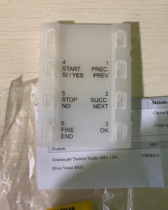 Gomma Tastiera ELVOX VIMAR R832 per targhe 89Fx…..