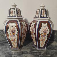 Coppia vasi porcellana B&G con coperchio
