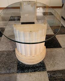 Tavolino da salotto in cristallo 10 mm con colonne