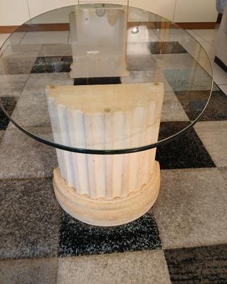 Tavolino da salotto in cristallo 10 mm con colonne