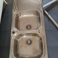 LAVANDINO CUCINA ACCIAIO DUE LAVELLI