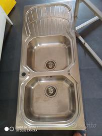 LAVANDINO CUCINA ACCIAIO DUE LAVELLI