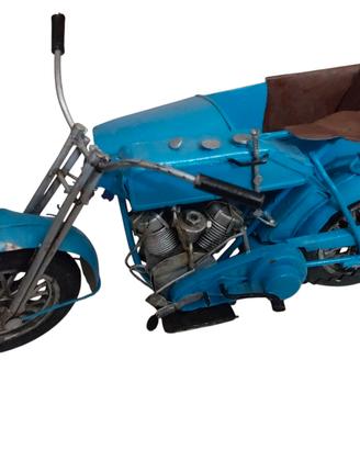 modellino in ferro motocicletta con sidecar