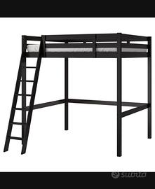 Letto a soppalco nero (una piazza emmezza)