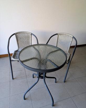 Tavolino e sedie da giardino/terrazza