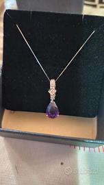 collana oro18kt e diamanti Naturali 