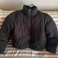 giubbotto bomber nero con zip senza cappuccio