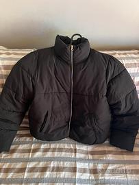 giubbotto bomber nero con zip senza cappuccio